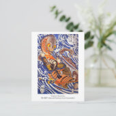 Samurai Fighting Giant Salamander Kuniyoshi Briefkaart (Staand voorkant)