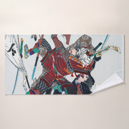 Samurai Fighting in Armor, Tsukioka Yoshitoshi Badhanddoek (Badhanddoek)