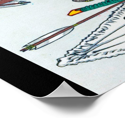 Samurai Fighting in Armor, Tsukioka Yoshitoshi Poster (Hoek)