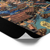 Samurai Fighting, Japans schilderen c. jaren '1800 Poster (Hoek)