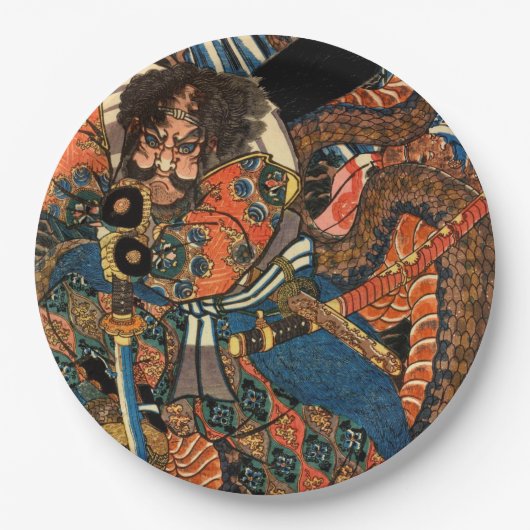 SAMURAI FIGHTING PYTHON PAPIEREN BORDJE (Voorkant)