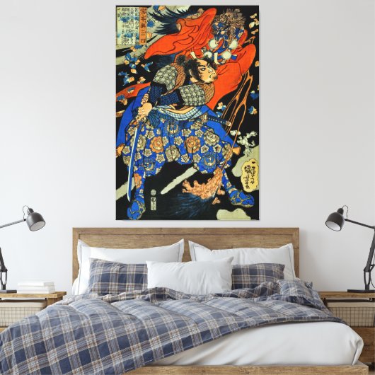 SAMURAI FIGHTMONSTER CANVAS AFDRUK (Insitu (Slaapkamer))