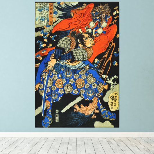 SAMURAI FIGHTMONSTER CANVAS AFDRUK (Insitu (Houten vloer))