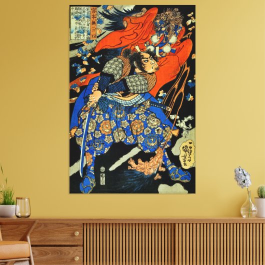 SAMURAI FIGHTMONSTER CANVAS AFDRUK (Insitu (Woonkamer))