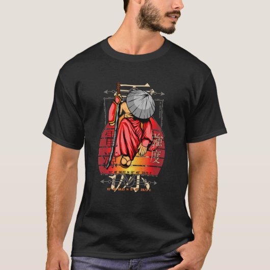 Samurai Figurine Sterkte Power Peace Japa T-shirt (Voorkant)