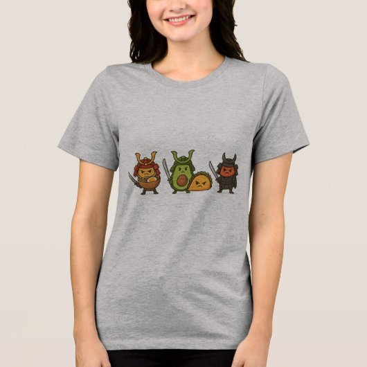 Samurai Food Warriors Tri-Blend Shirt (Voorkant)