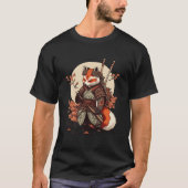 Samurai Fox Warrior Japanese Ninja Fox Kawaii T-shirt (Voorkant)