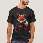 Samurai Fox Warrior Japanse Ninja Fox Kawaii T-SH T-shirt (Voorkant)