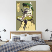 Samurai Frog: Bewaker van de Lotus Canvas Afdruk (Insitu (Slaapkamer))