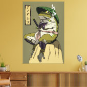 Samurai Frog: Bewaker van de Lotus Canvas Afdruk (Insitu (Woonkamer))