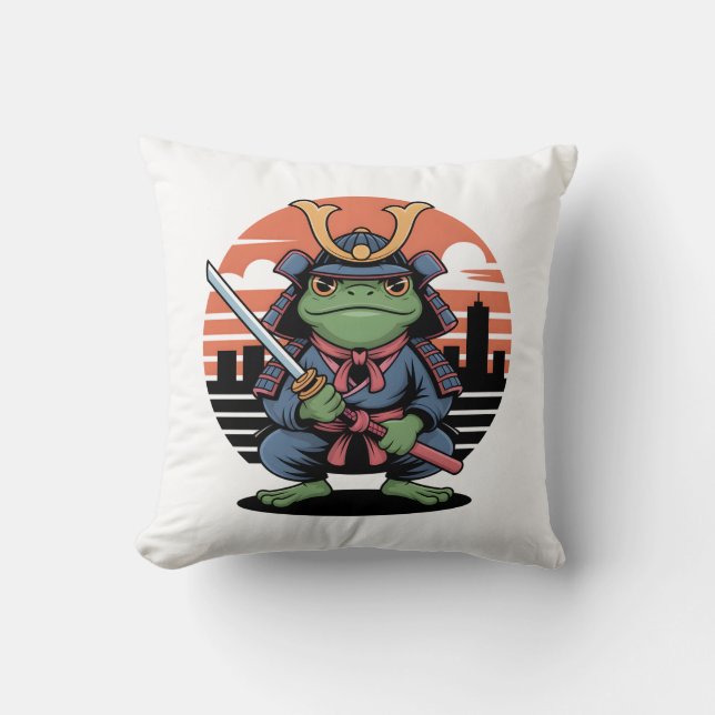 Samurai Frog Kussen (Voorkant)