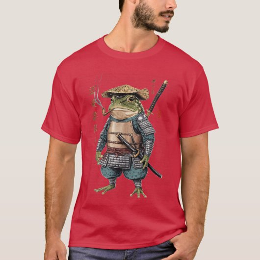 Samurai Frog Ninja Aesthetic Japanese Katanaokyo g T-shirt (Voorkant)