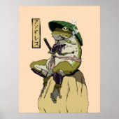 Samurai Frog Poster Faux Canvas Afdrukken Acrylpla (Voorkant)