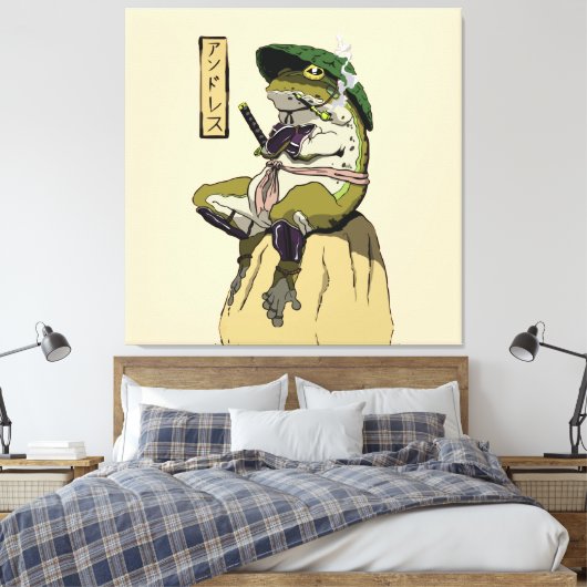 Samurai Frog Poster Faux Canvas Afdrukken Acrylpla (Insitu (Slaapkamer))