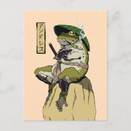 Samurai Frog Poster Faux Canvas Afdrukken Acrylpla Briefkaart