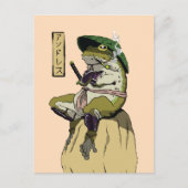 Samurai Frog Poster Faux Canvas Afdrukken Acrylpla Briefkaart (Voorkant)
