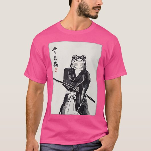 Samurai Frog Ukiyo-E Warrior Art Frog Art T-shirt (Voorkant)