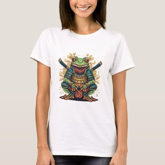 Samurai frog warrior Womens Basic T-Shirt (Voorkant)