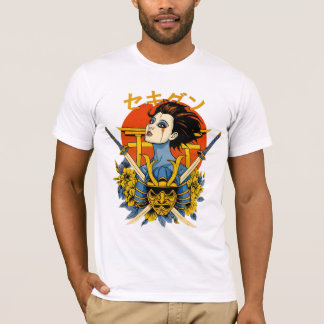 Samurai Geest: Japanse vrouw met dubbele zwaarden  T-shirt