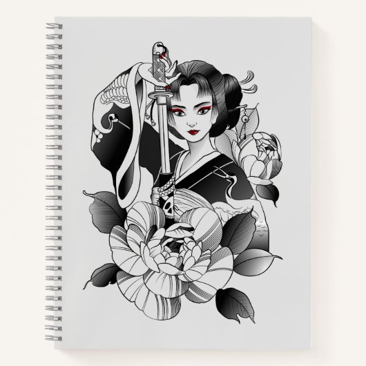 "Samurai Geisha en Haar Katana" Notitieboek (Voorkant)