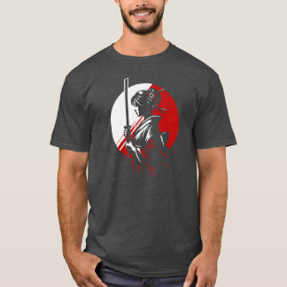 Samurai Geisha met Katana Rising Sun Warrior Boxy T-shirt