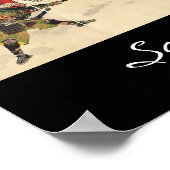 Samurai-gevecht in de sneeuw rond 1890 poster (Hoek)