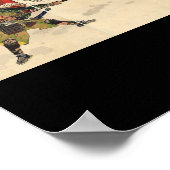 Samurai-gevecht in de sneeuw rond 1890 poster (Hoek)