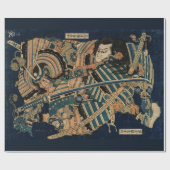 SAMURAI GEVECHT MET KATANA ZWAARDEN door Hokusai Cadeaupapier (Vlak)