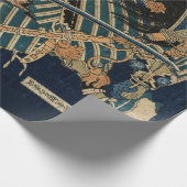 SAMURAI GEVECHT MET KATANA ZWAARDEN door Hokusai Cadeaupapier (Hoek)