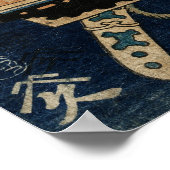 SAMURAI GEVECHT MET KATANA ZWAARDEN door Hokusai Poster (Hoek)