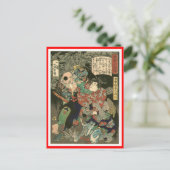 Samurai-gevecht Tengu, Circa 1866 Briefkaart (Staand voorkant)