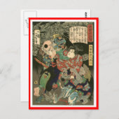 Samurai-gevecht Tengu, Circa 1866 Briefkaart (Voorkant / Achterkant)