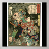 Samurai-gevecht Tengu, Circa 1866 Poster (Voorkant)