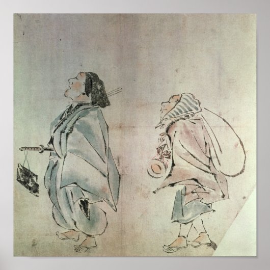 Samurai gevolgd door een dienaar poster (Voorkant)