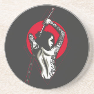 Samurai girl afbeelding T-Shirt Sierkussen Zandsteen Onderzetter