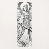samurai girl and moon anime ink draw art yogamat (Voorkant)
