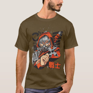 Samurai Girl Anime Ninja Girl Japanse Ninja T-shirt