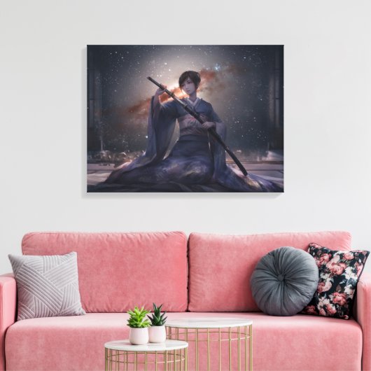 Samurai Girl Canvas Afdruk (Insitu (Woonkamer))