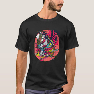 Samurai Girl Dragon Warrior Ninja Japanese Katana T-shirt