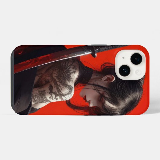 samurai girl  iPhone hoesje (Achterkant horizontaal)