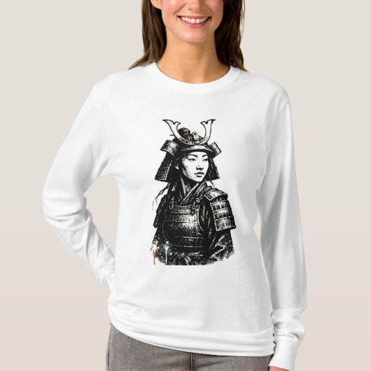 Samurai Girl straat kunst T-shirt (Voorkant)