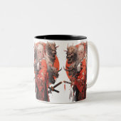 Samurai Girl Tweekleurige Koffiemok (Voorkant rechts)