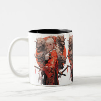 Samurai Girl Tweekleurige Koffiemok