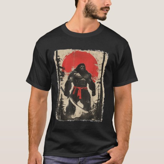 Samurai Gorilla Warrior Epic Japan Bushido Art T-shirt (Voorkant)