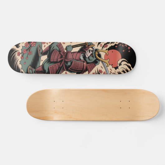 Samurai Green Bear warrior Skateboard (Horizontaal)