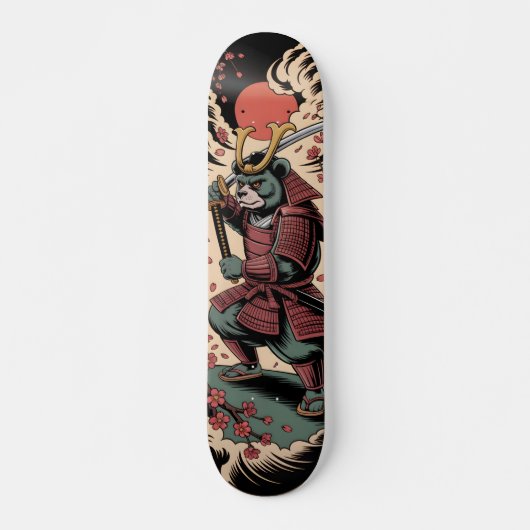 Samurai Green Bear warrior Skateboard (Voorkant)