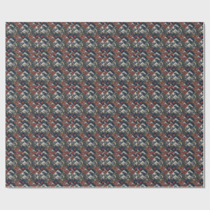 Samurai & Grote Golf Traditioneel Japans Patroon Cadeaupapier
