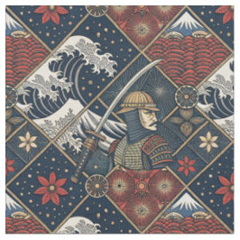 Samurai & Grote Golf Traditioneel Japans Patroon Stof