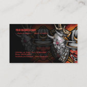 Samurai helm met oni mask visitekaartje (Achterkant)