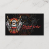 Samurai helm met oni mask visitekaartje (Voorkant)